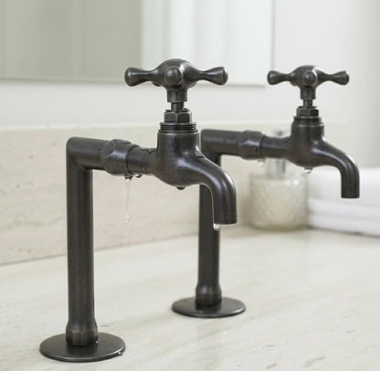 Industrial Dark Patina Brass Bathroom Faucet