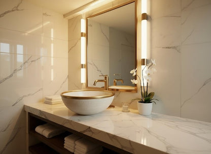 Handcrafted Textured Vessel Sink with Brass Rim