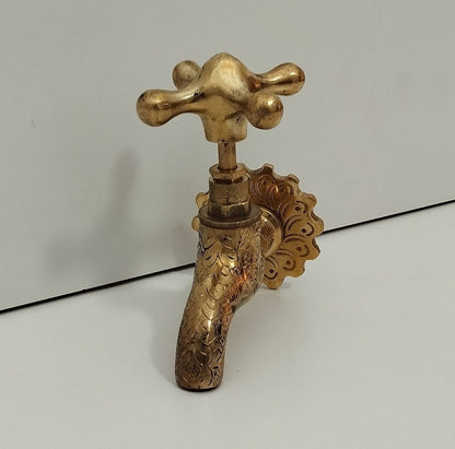 Vintage Engraved Brass Wall faucet