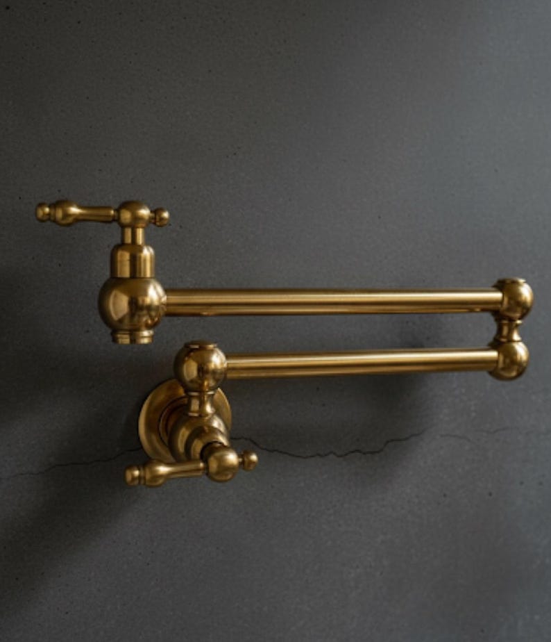 Wall Mounted Folding Stove Faucet with Cross Handles