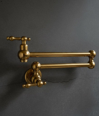 Wall Mounted Folding Stove Faucet with Cross Handles