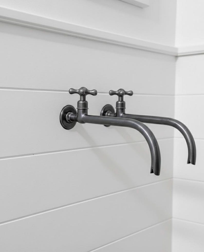 Dark Patina Brass Wall Mount Faucet