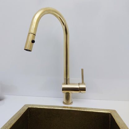 Unlacquered Brass Single Lever Kitchen Faucet