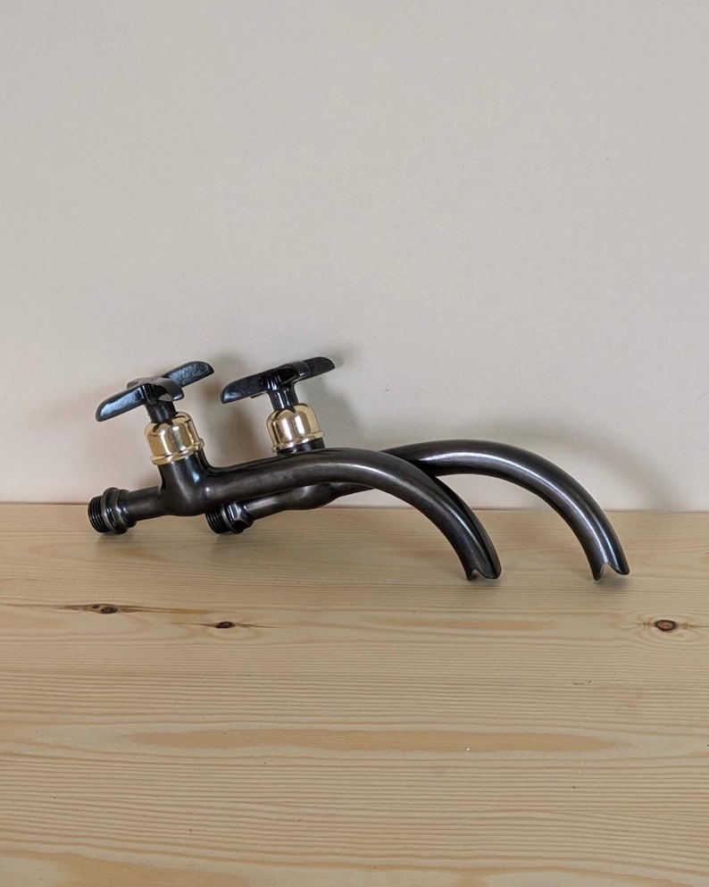 Matte Black Curved Wall-Mount Faucet