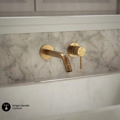Unlacquered Brass Wall Mount Bathroom Faucet