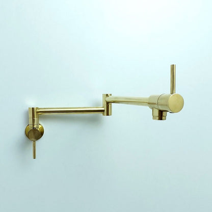 Modern Unlacquered Brass Wall Pot Filler Faucet
