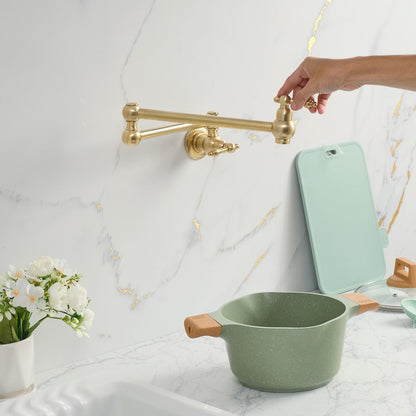 Solid Unlacquered Brass Pot Filler Faucet