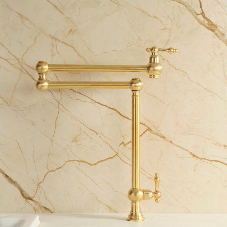 Unlacquered Brass Deck Mount Pot Filler
