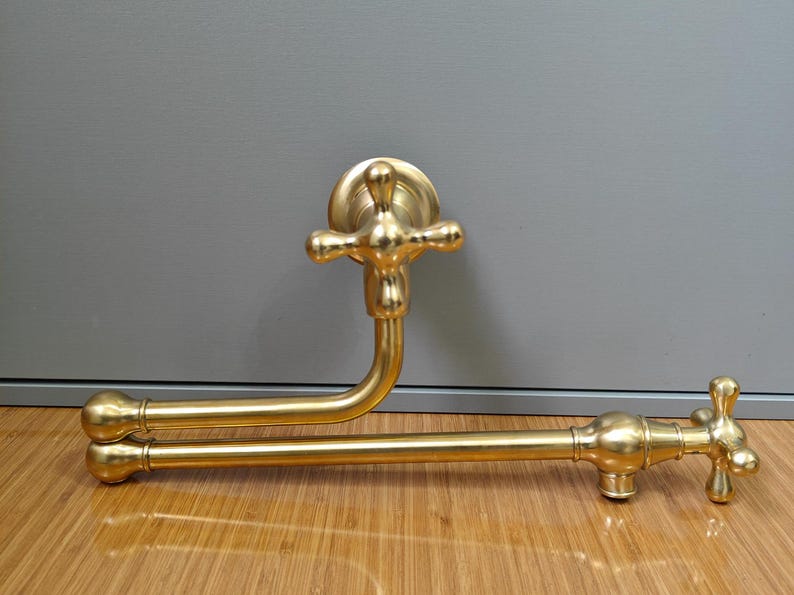 Unlacquered Brass Wall Mount Pot Filler
