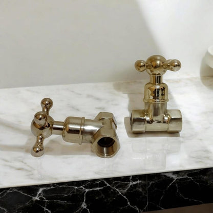 Vintage Cross Handle Stop Valves