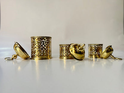 Mini Moroccan Brass Lanterns – Hand-Cut Decorative Candle Holders