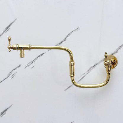Polished Brass Wall-Mount Faucet