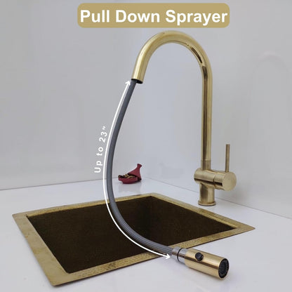 Unlacquered Brass Single Lever Kitchen Faucet