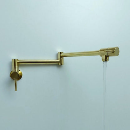 Modern Unlacquered Brass Wall Pot Filler Faucet