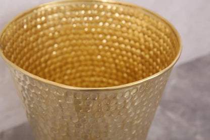 Handmade Hammered Brass Wastebasket – Luxury Brass Bathroom Trash Can