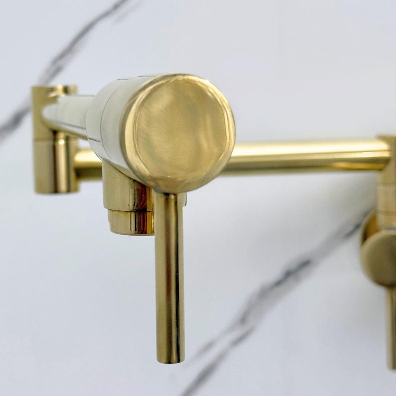 Modern Unlacquered Brass Pot Filler Faucet