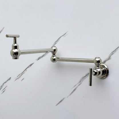Polished Nickel Wall Mount Pot Filler Faucet