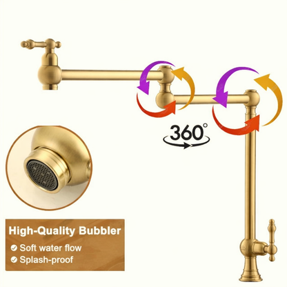 Deck Mounted Unlacquered Brass Pot Filler Faucet