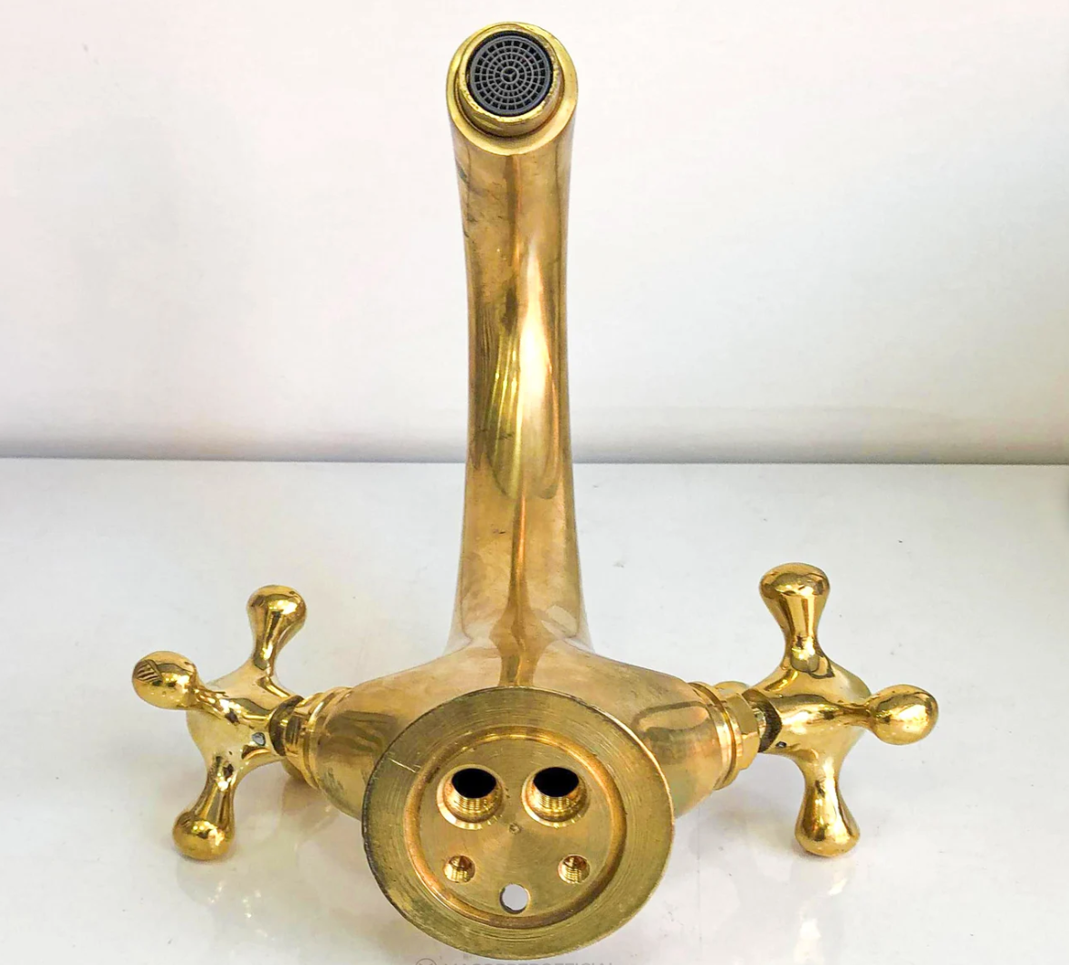 Polished Chrome Wall-Mount Bathroom Faucet