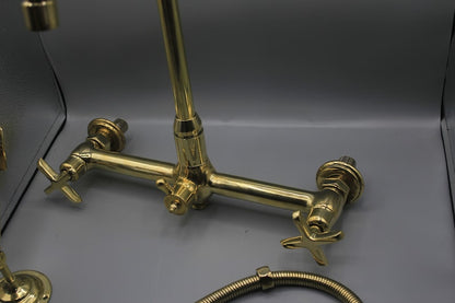 Brass Faucet with 12-Inch Pull-Out Sprayer