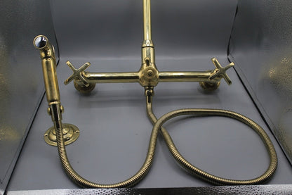 Brass Faucet with 12-Inch Pull-Out Sprayer