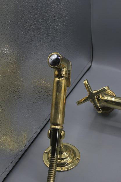 Brass Faucet with 12-Inch Pull-Out Sprayer