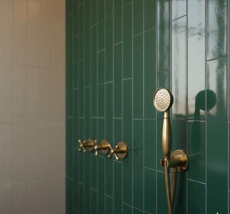 Handcrafted Brass Wall-Mount Shower Set