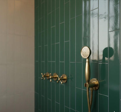 Handcrafted Brass Wall-Mount Shower Set
