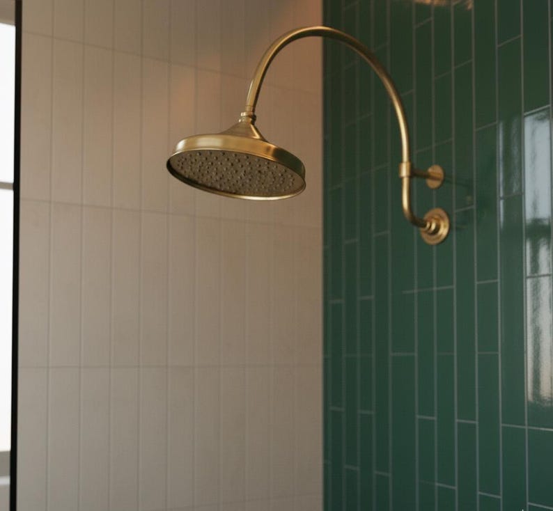Handcrafted Brass Wall-Mount Shower Set