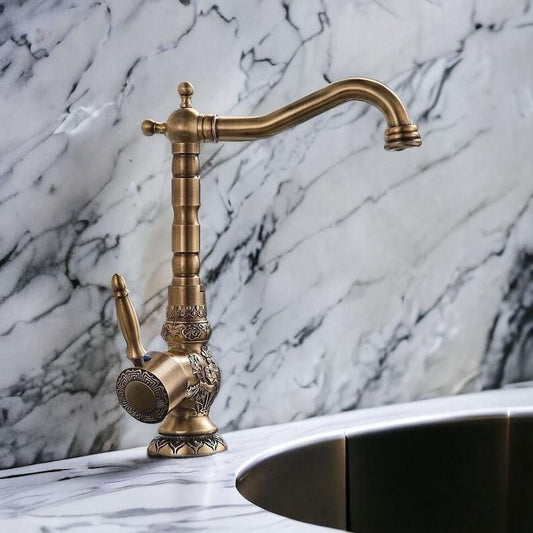 Unlacquered Bronze Bathroom Faucet
