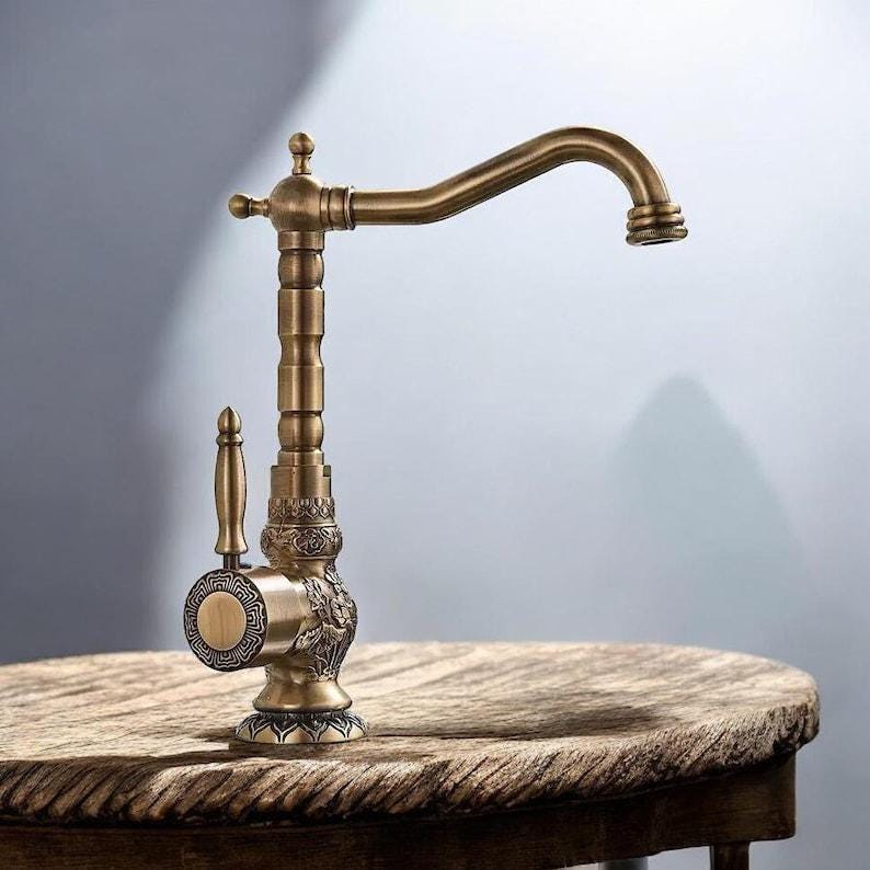 Unlacquered Bronze Bathroom Faucet