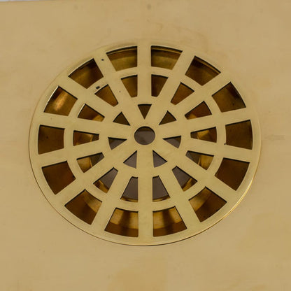 Solid Brass Square Floor Drain Cover – Modern Geometric Shower & Bathroom Drain Grate