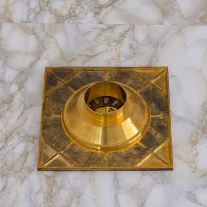 Solid Brass Square Floor Drain Cover – Modern Geometric Shower & Bathroom Drain Grate