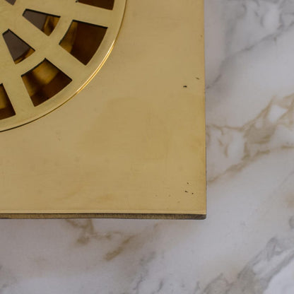 Solid Brass Square Floor Drain Cover – Modern Geometric Shower & Bathroom Drain Grate