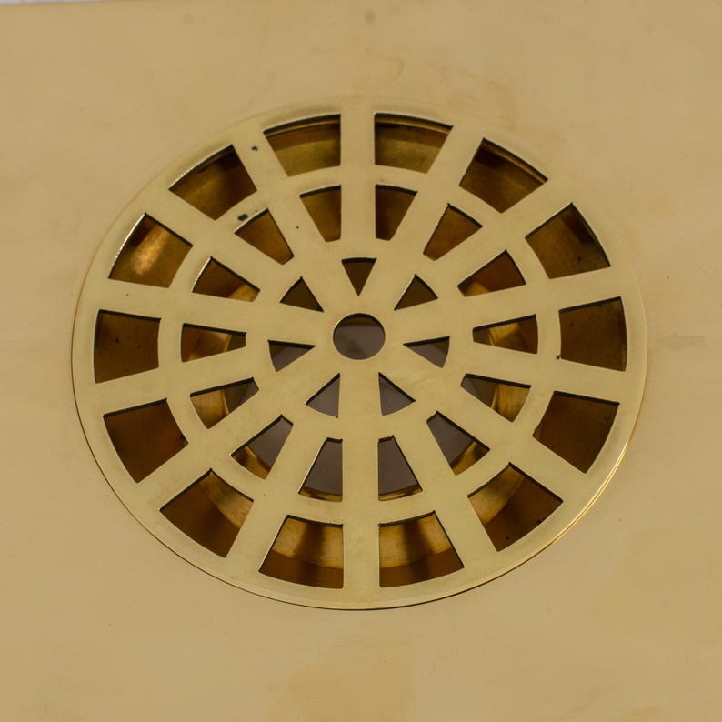Solid Brass Square Floor Drain Cover – Modern Geometric Shower & Bathroom Drain Grate
