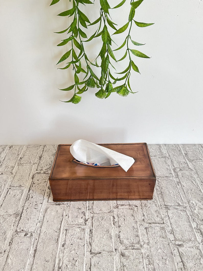 Handmade Copper Tissue Box Cover – Minimalist Metal Decorative Tissue Holder