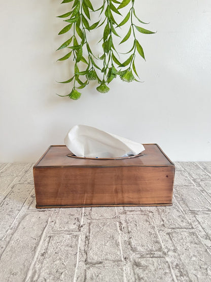 Handmade Copper Tissue Box Cover – Minimalist Metal Decorative Tissue Holder