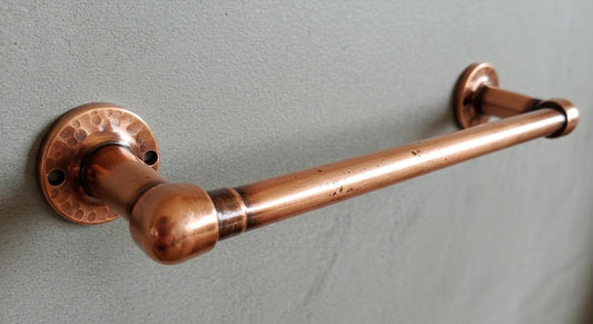 Vintage-Style Solid Copper Towel Rack