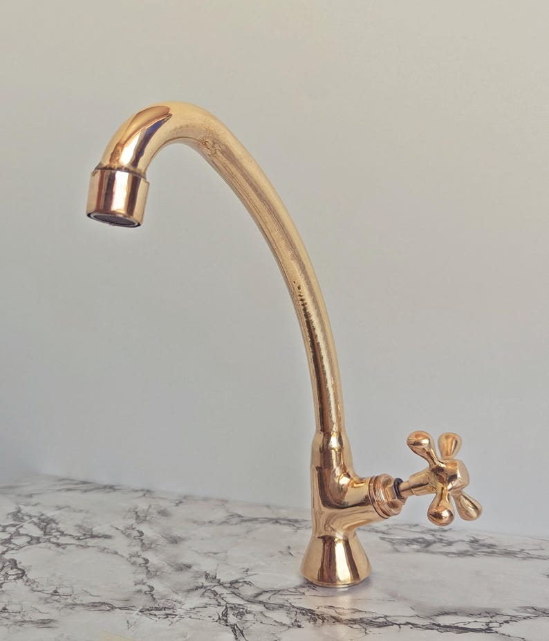 Classic Single Hole Bar Tap  Polished Brass Finish