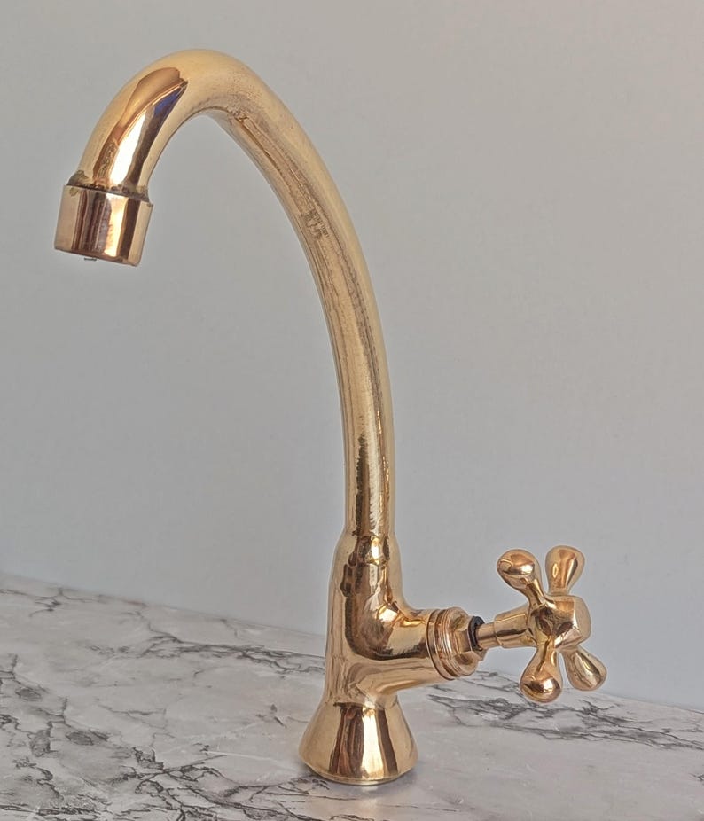 Classic Single Hole Bar Tap  Polished Brass Finish