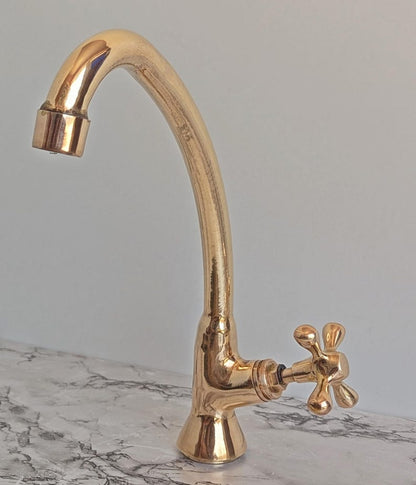 Classic Single Hole Bar Tap  Polished Brass Finish