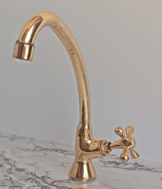 Classic Single Hole Bar Tap  Polished Brass Finish