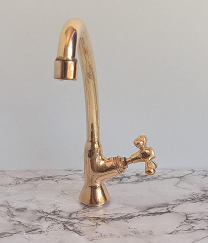 Classic Single Hole Bar Tap  Polished Brass Finish