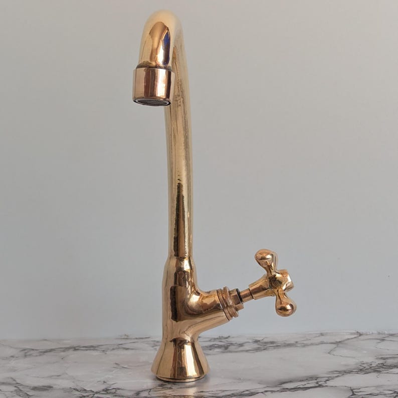 Classic Single Hole Bar Tap  Polished Brass Finish