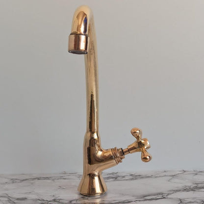 Classic Single Hole Bar Tap  Polished Brass Finish