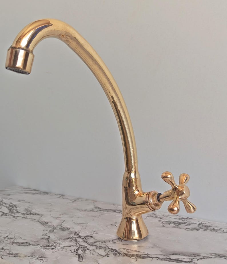 Classic Single Hole Bar Tap  Polished Brass Finish