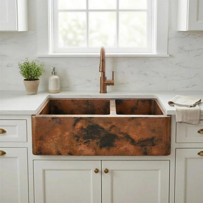 Luxury Hammered Copper Farmhouse Sink