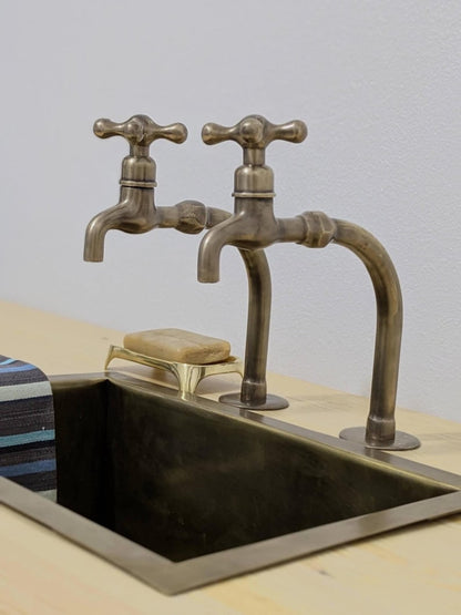 Copper Alchemy: Handcrafted Rustic Verdigris Arch Faucet
