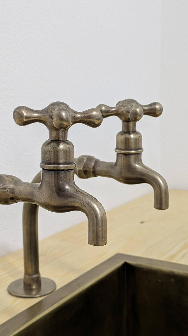 Copper Alchemy: Handcrafted Rustic Verdigris Arch Faucet