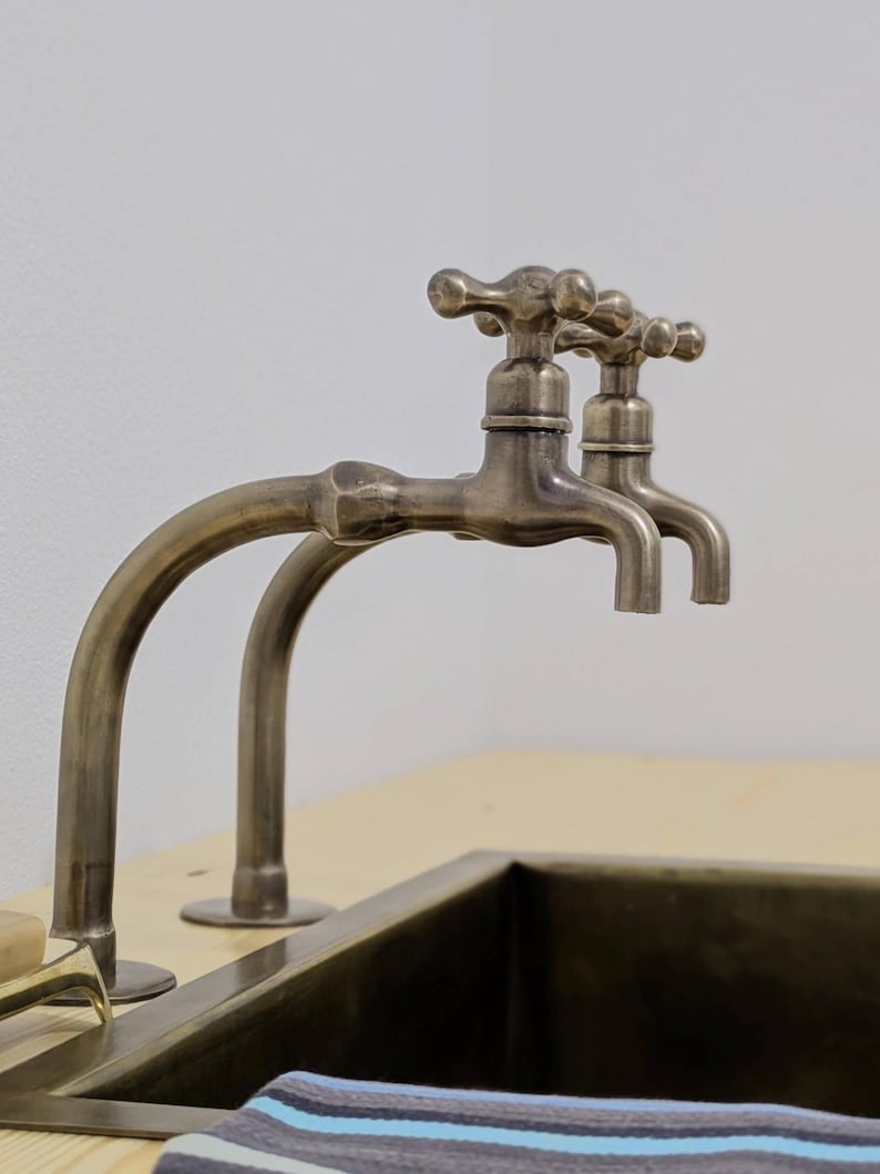 Copper Alchemy: Handcrafted Rustic Verdigris Arch Faucet
